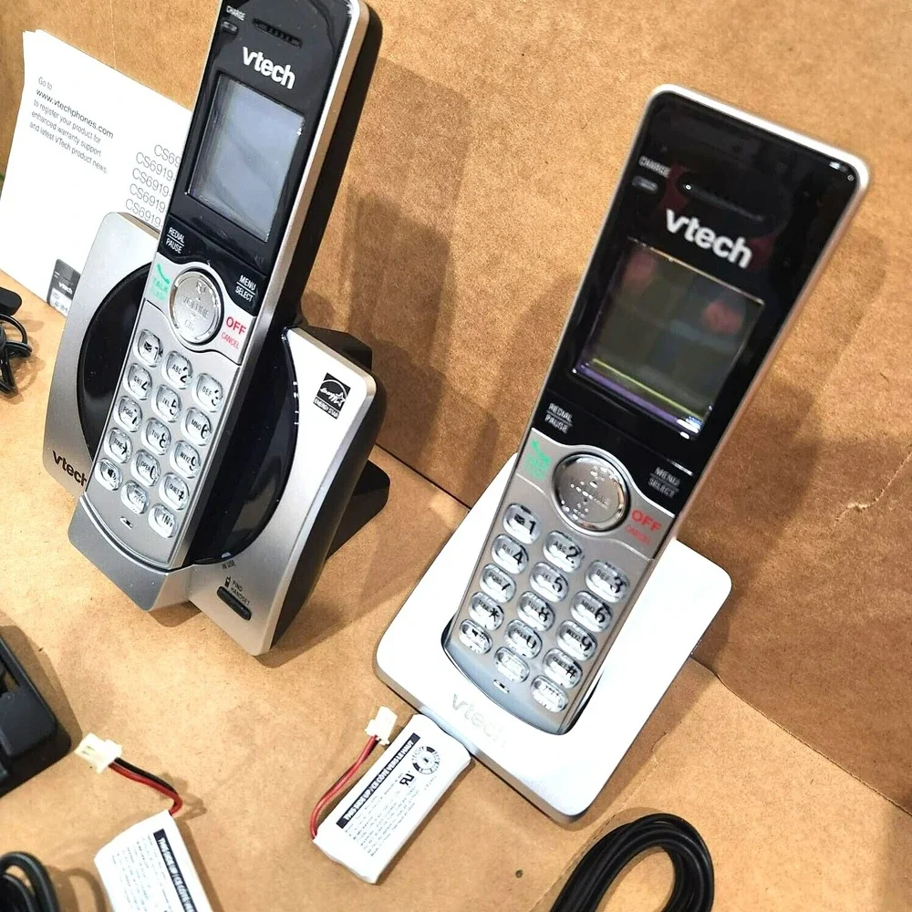 VTech‎ CS6919-2 DECT 6.0 Cordless Phone 2 Handsets Caller ID Call Waiting Silver